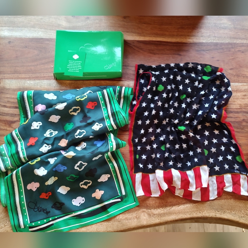 Designer Diane von Furstenberg Girl Scout Silk Scarf